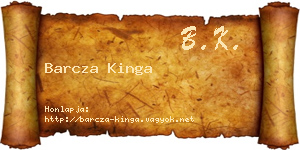 Barcza Kinga névjegykártya